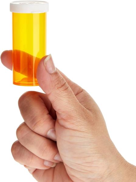 Empty Pill Bottles with Caps for Prescription Medication, 8-Dram Plastic Medicine Containers (Orange)