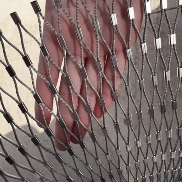 Easy Installation Stainless Steel Wire Rope Ferrule Mesh Netting For Green Wall Trellis
