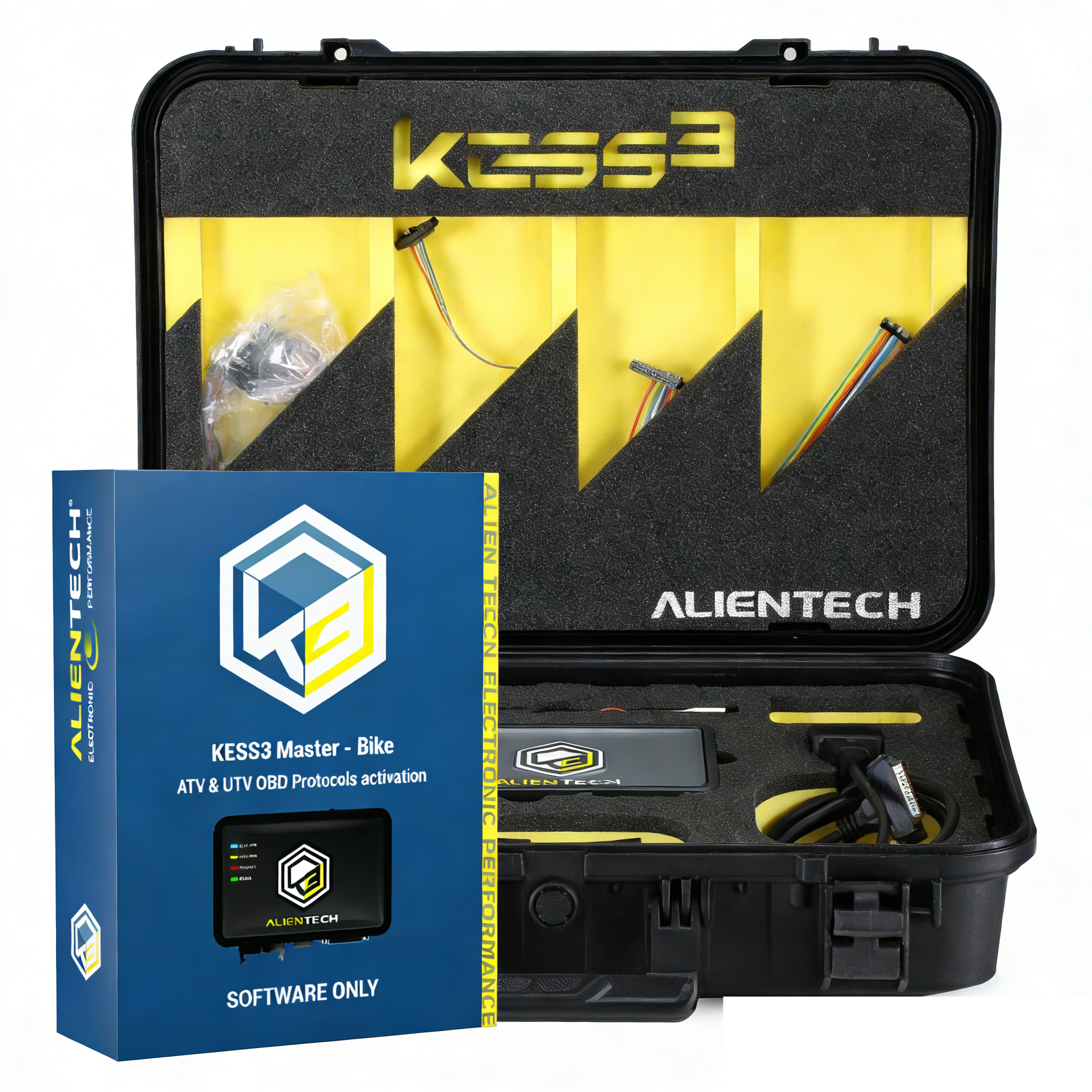 Alientech KESS3 Master Kit for Motorcycle ATV UTV - OBD Protocols Activation Powersports ECU Tuning Hardware with Software