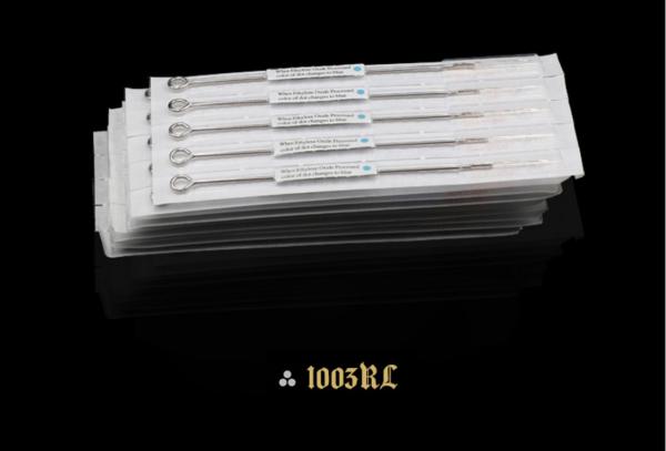 50 - Pack Single Tattoo Needles 1RL Round Liner 1003RL , Individual Pack With Sterilization Indicator