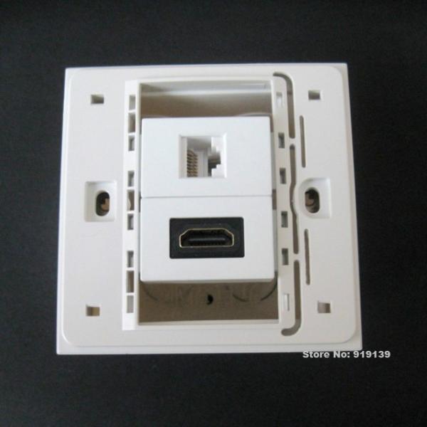 Perfect Quality HDMI+RJ45 Network Wall Socket 86x86 mm Standard Size Home Plug
