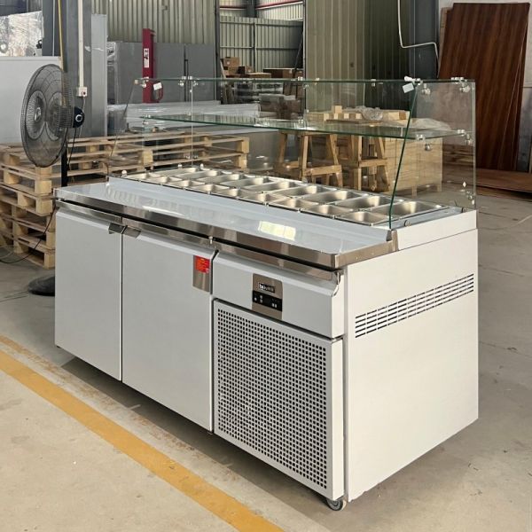 Kitchen Open Top Salad Bar Refrigerator Commercial With Undercounter Storage