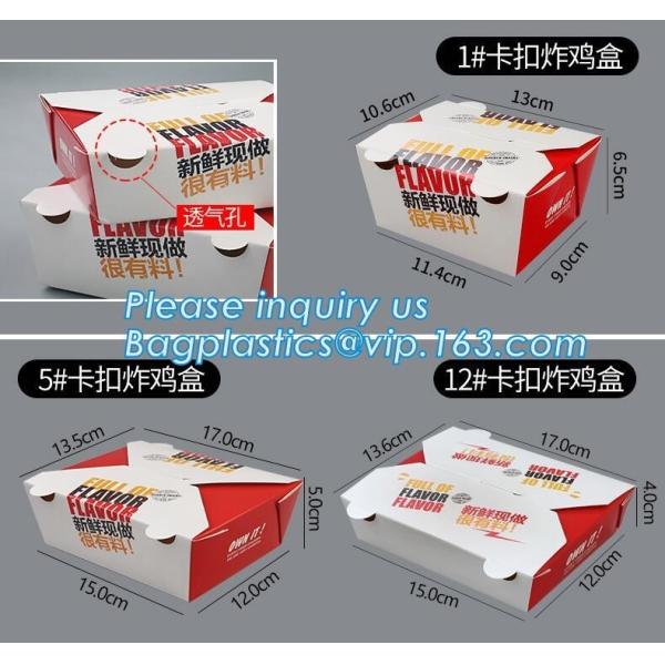 Foldable kraft paper fastfood packing box for hamburger,Factory price custom size logo print take away kraft window gift
