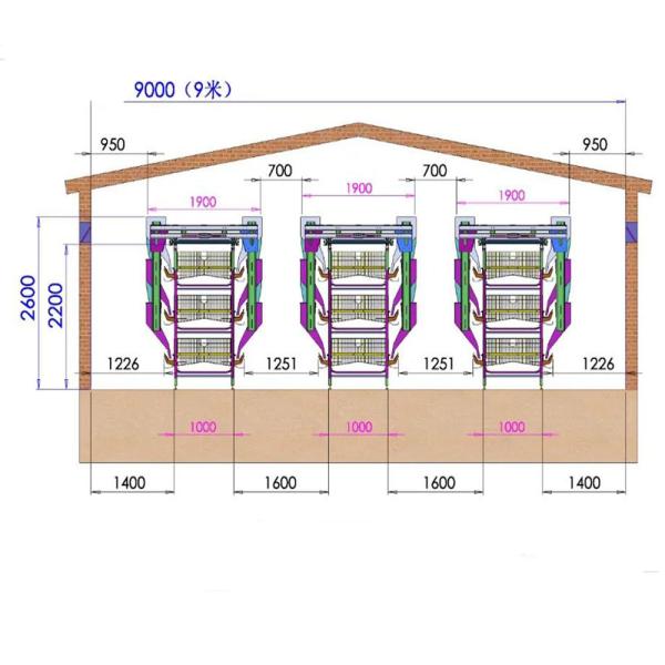 Горячий гальванизированный стальной тип 3 ярусы h клетки птицы батареи