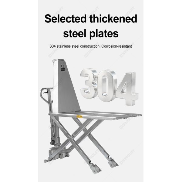 Sinolift HLT15S-I 304 Stainless Steel High Lift Pallet Truck for Warehouses, Logistics & Medical Facilities