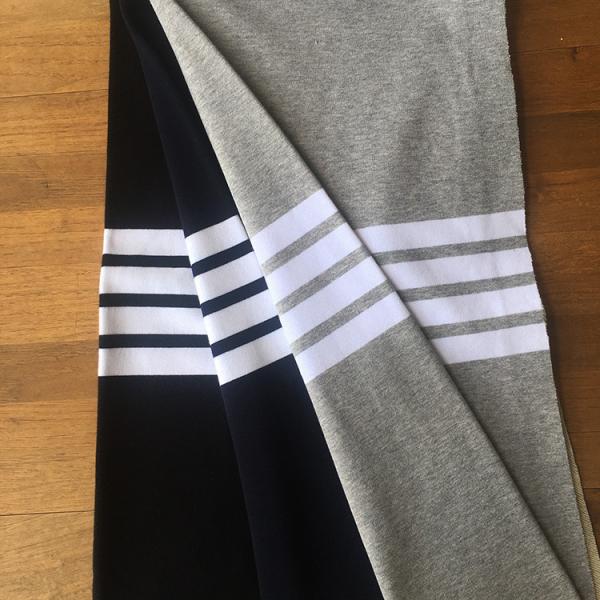 Plain Knit Striped Cotton Fabric Yarn Dyed 350gsm For French Terry