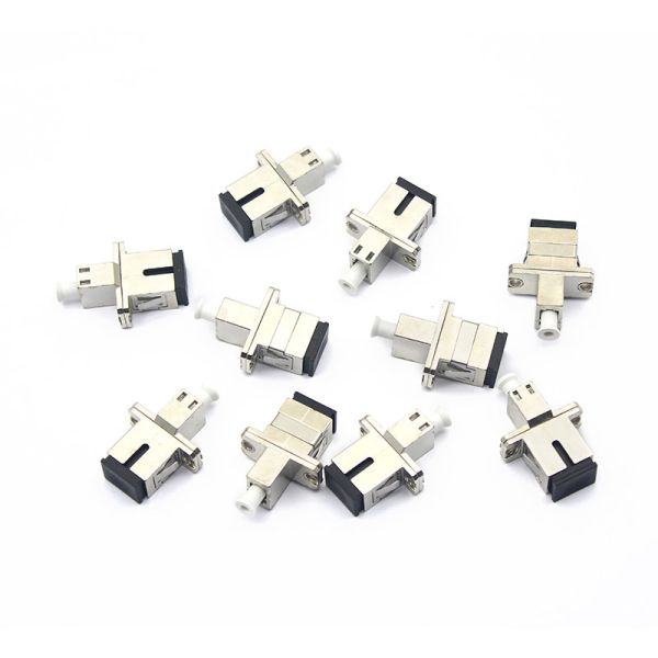 SC UPC to LC UPC Simplex Fiber Optic Coupler with Metal Case Flange and 0.2dB Insertion Loss for 500 Cycles
