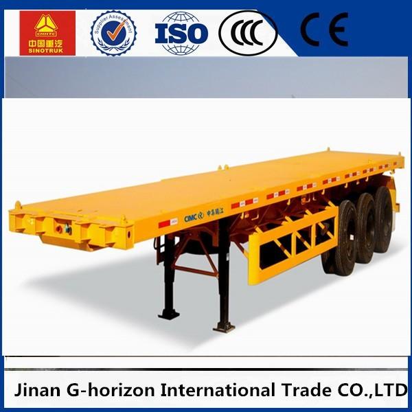 Tri Axle Flatbed 40 FT Container Long Flatbed Trailer Green Red Yellow White Blue Color