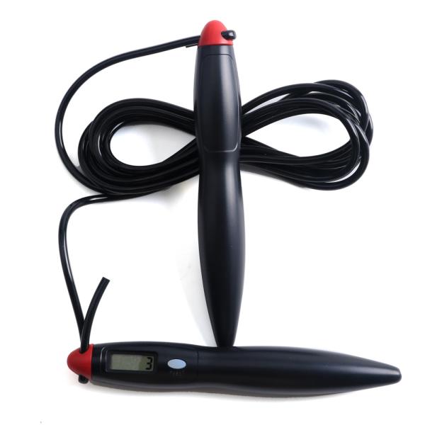 Home Exercising Black Digital Jump Rope Smart Skipping Rope Customized