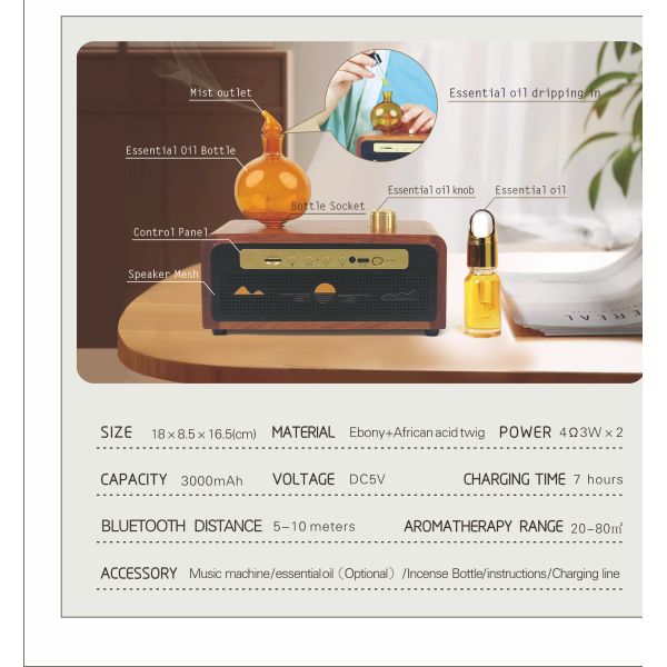 Aesthetic Aroma Home Diffuser 100cbm Coverage Office Aromatherapy Machine