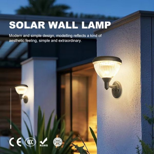 Waterproof Solar Wall Sconce Light – 200LM Bright LED for Home Exterior