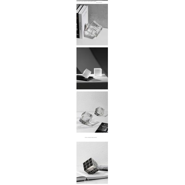 Custom Made Size Rectangle Artistic Modern Deco Rubik's Cube Glass Ornaments for Interior Table Home Decor