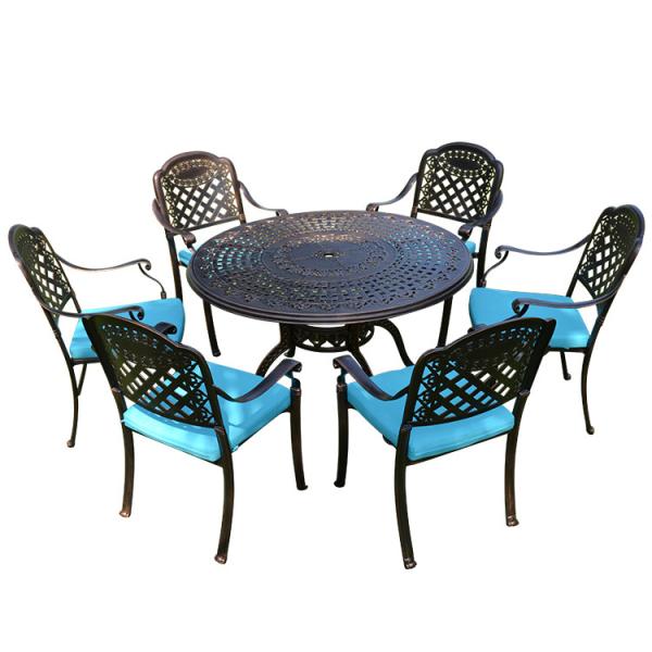 Outdoor Furniture Garden Dining Set Round Cast Aluminum Set with Customizable Options