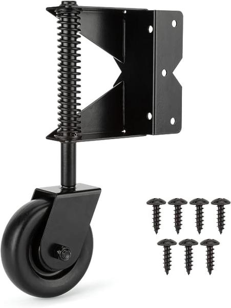 360 Degree Universal Mount Plate Spring Loaded Gate Caster for Wooden Gate PVC Fence