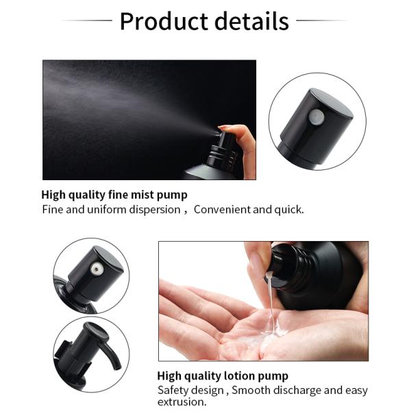 El espray de cristal negro de empaquetado cosmético embotella 15ml 30ml 125ml