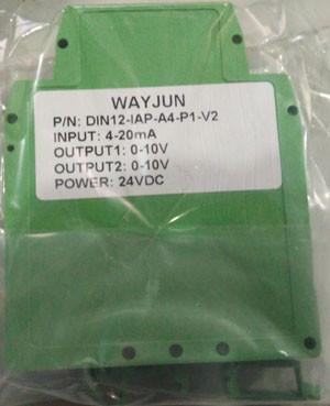 4-20ma to 4-20ma current isolation splitter WAYJUN 3000VDC  one in two out signal transmitter green DIN35 CE approved