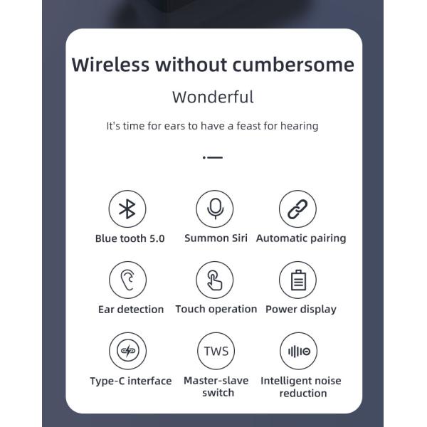 Беспроводной шлемофон стереофонического звука В-уха наушников TWS Bluetooth Earbudz XY-8 Bluetooth 5,0 беспроводной