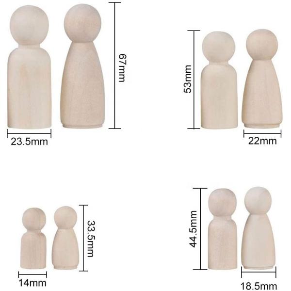 Poupée en bois décoratif en bois inachevé Les corps des gens de la famille Artisanat Les gens de la famille