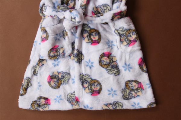 Cute Printed Childrens Towelling Bathrobe Soft Touch Bath Gown For Kids