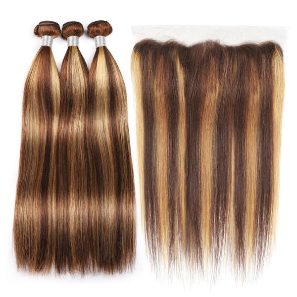 Destaque Piano Sombra Cores de cabelo humano feixes Perucas retas P4 27