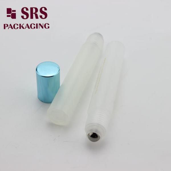 SRS empty cosmetic 15ml frost plastic roller ball bottle for eye cream