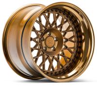 L'aluminium A6061 a forgé le morceau 2 de roues en bronze poli à haute brillance pour la voiture de luxe