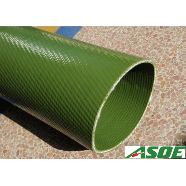 8 Inch Irrigation Drag Hose , 400 Psi Flat Drain Pipe With Smooth PU Cover