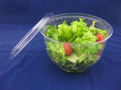O OEM personalizado dá forma à bacia de salada plástica descartável com tampas