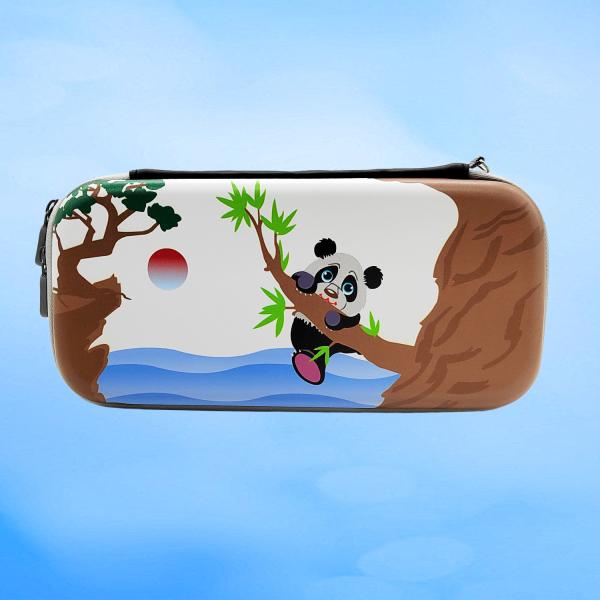 Kids Anti-Scratch PU Carry Case Cute Panda Cartoon Pattern for Nintendo Switch Oled
