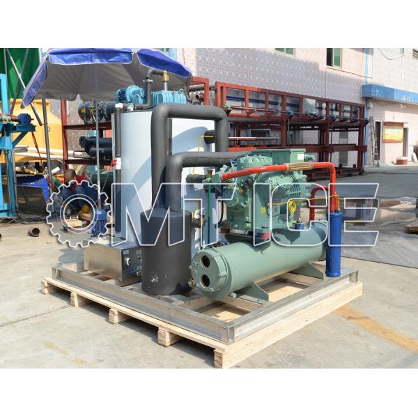 Máquina de hielo de agua salada de 5 toneladas, refrigeración automática por agua para barcos pesqueros