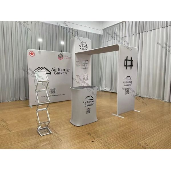 Custom 10x10ft Fast Build Portable Trade Show Booth Fabric Display Stand With Aluminum Pipe Frame