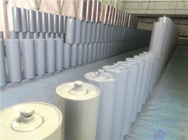 Baked Painting Industrial Steel Rollers 114mm Electric Roller For Belt Conveyor