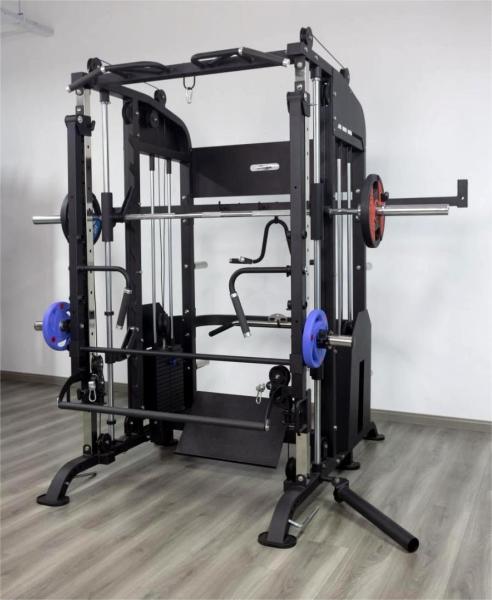Commercial multi-fonctionnelle Smith Machine Cable Crossover Trainer Gantry pour le culturisme Arm Workout et entraînement de la poitrine