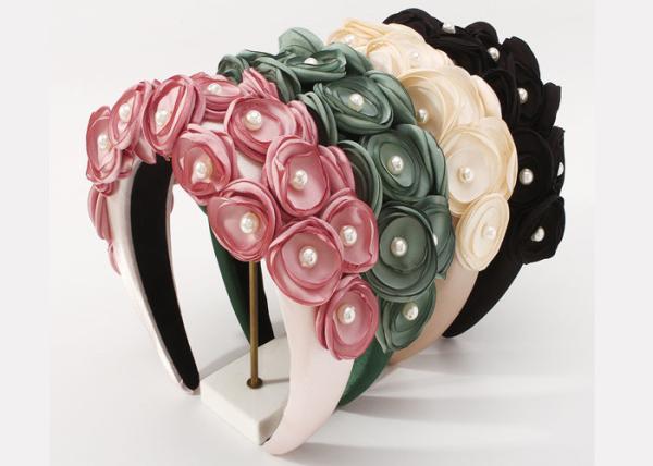 influencer flower pearl fabric headbands decorate ins girls fabric headbands bride Yiwu accessories