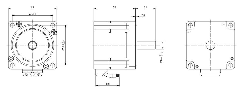 60mm 60W 3 мотор DC высокого вращающего момента участка 0.238N.M безщеточный