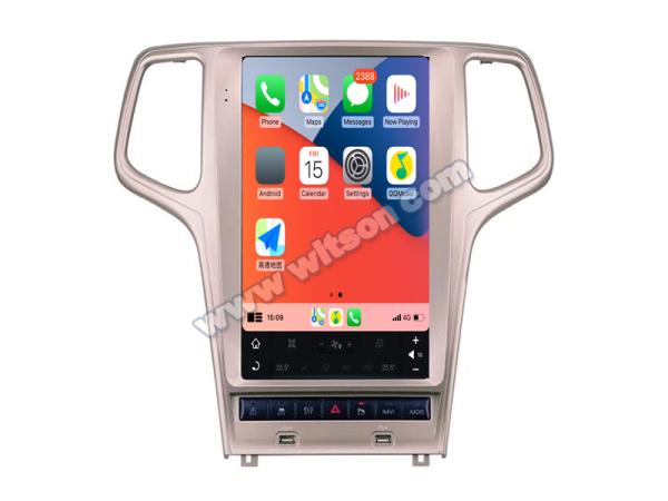 13.6  pantallaTesla Vertical Android pantalla para Jeep Cherokee 2014-2020 Multimedia de automóviles estéreo GPS Carplay Player