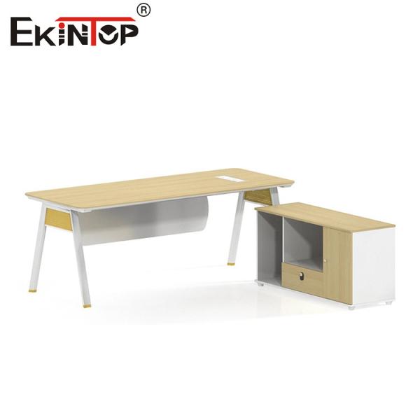Walnut-Colored Employee Office Desk with Modern Design Customizable