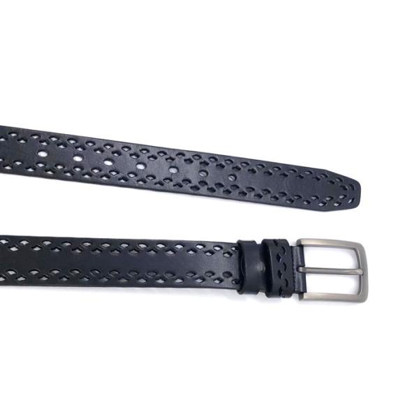 Hollow Out Casual Soft Leather Belts For Men Wide 1-1/2 Inches