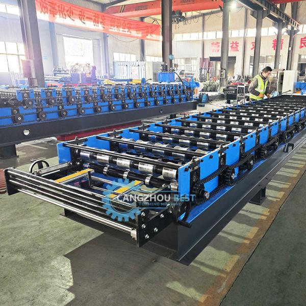 Máquina de moldeado de láminas de techo trapezoidal de acero de color de perfil de acero de alta costilla IBR