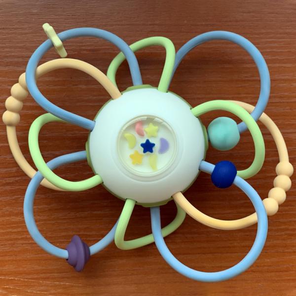 Игрушки образования головоломки силикона детей, младенец закипели ручку камеди меля, руку схватывая шарик, сензорную игрушку