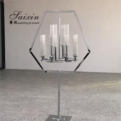 ZT-405B Saixin Novo Quadro de Metal Negro do Pentágono Com Candadeira Suspensa Para Decoração de Casamento