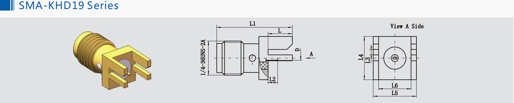 SMA Female 2 Hole Flange Mount With Long Microstrip Pin Connector