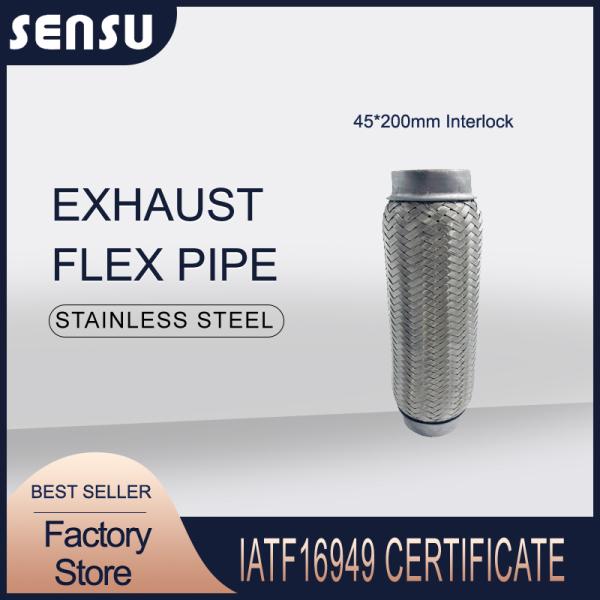45X200mm SS201 Flexible Exhaust Pipe With Interlock