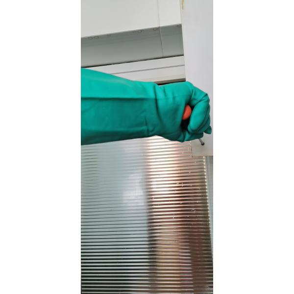 Assemblé rayant le gant chimique résistant de nitriles de vert de ménage de gants de dissolvant de nitriles