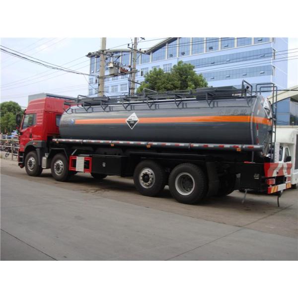 Red FAW 15000L 8×4 Hydrochloric Acid Tanker Truck Diesel Fuel Type Manual Transmission