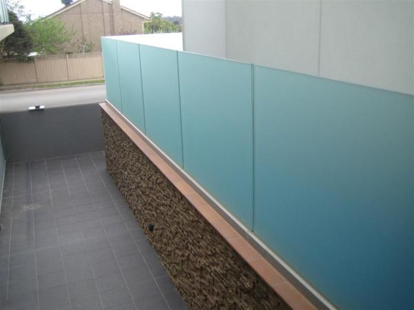 Acid Etched Tempered Glass Fence , Tempered Glass Railings For Decks