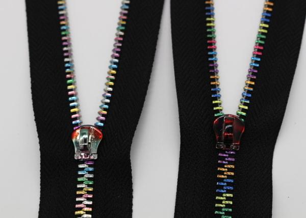 Auto Lock Slider Metal Zipper By The Yard ,  Close End Long Metal Zipper For Handbags