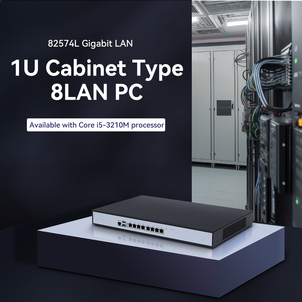 DDR3 8G RAM 1U Брандмауэрный маршрутизатор Сервер 8LAN Intel Celeron And Core Серия