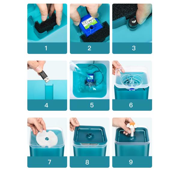 Pet Bowls Feeders Drinker Automatic Cat Water Dispenser Drinking Fountain Length cable