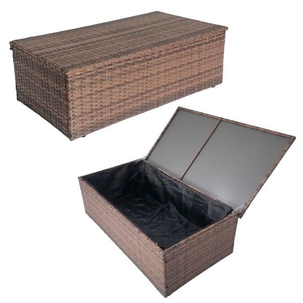Popular 5pcs Garden Furniture Set Outdoor PE Wicker Rattan Sofa With Storage Box